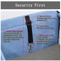 Lyricalife Pet Car Seat metal snap hook adds secure tethering for quick stops