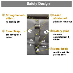 Lyricalife Puppy Car Seat shows velcro fastening for quick, secure installation in any vehicle.