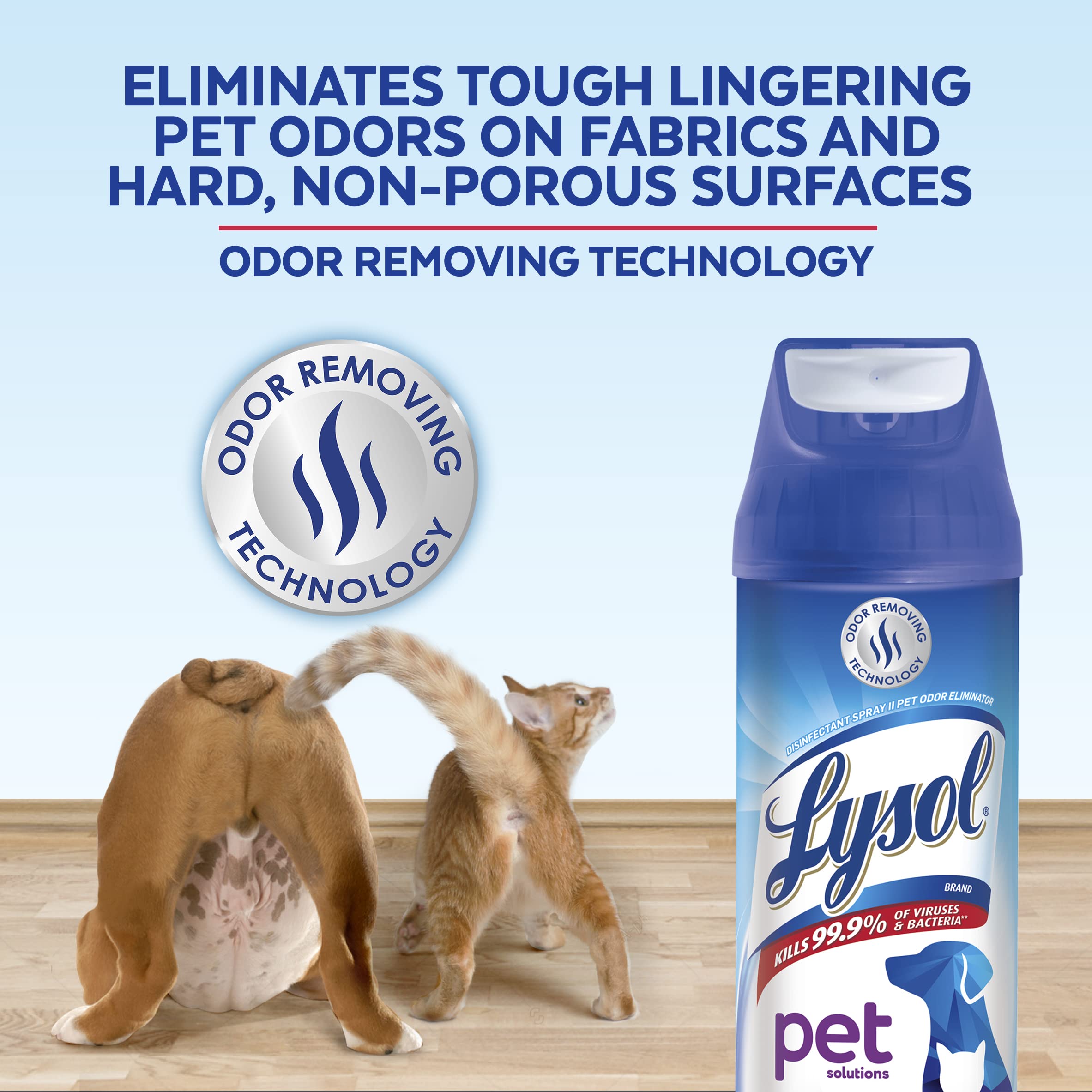Lysol Pet Odor Eliminator Spray pack-3 demonstrates value for multiple rooms.