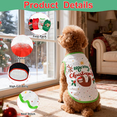 LyssKMK elk-pattern dog shirt in bright color for holiday celebrations.