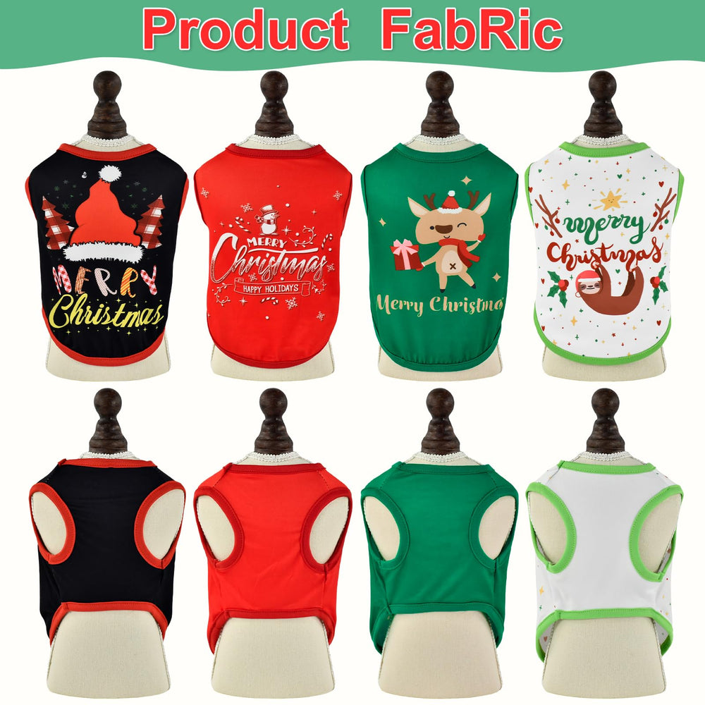 LyssKMK Santa-hat pattern dog shirt, perfect for Christmas outfits.