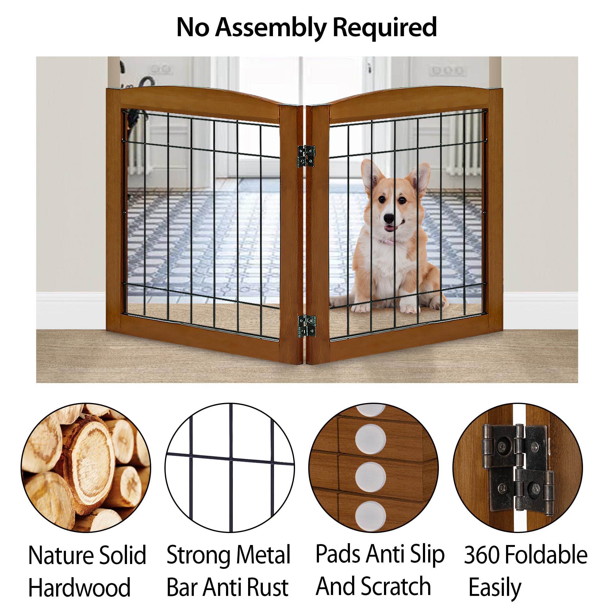 LZRS 2-panel gate shown in hallway illustrates versatile indoor containment.
