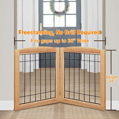 LZRS chew-resistant dog gate with metal rails deters chewing during play indoors.