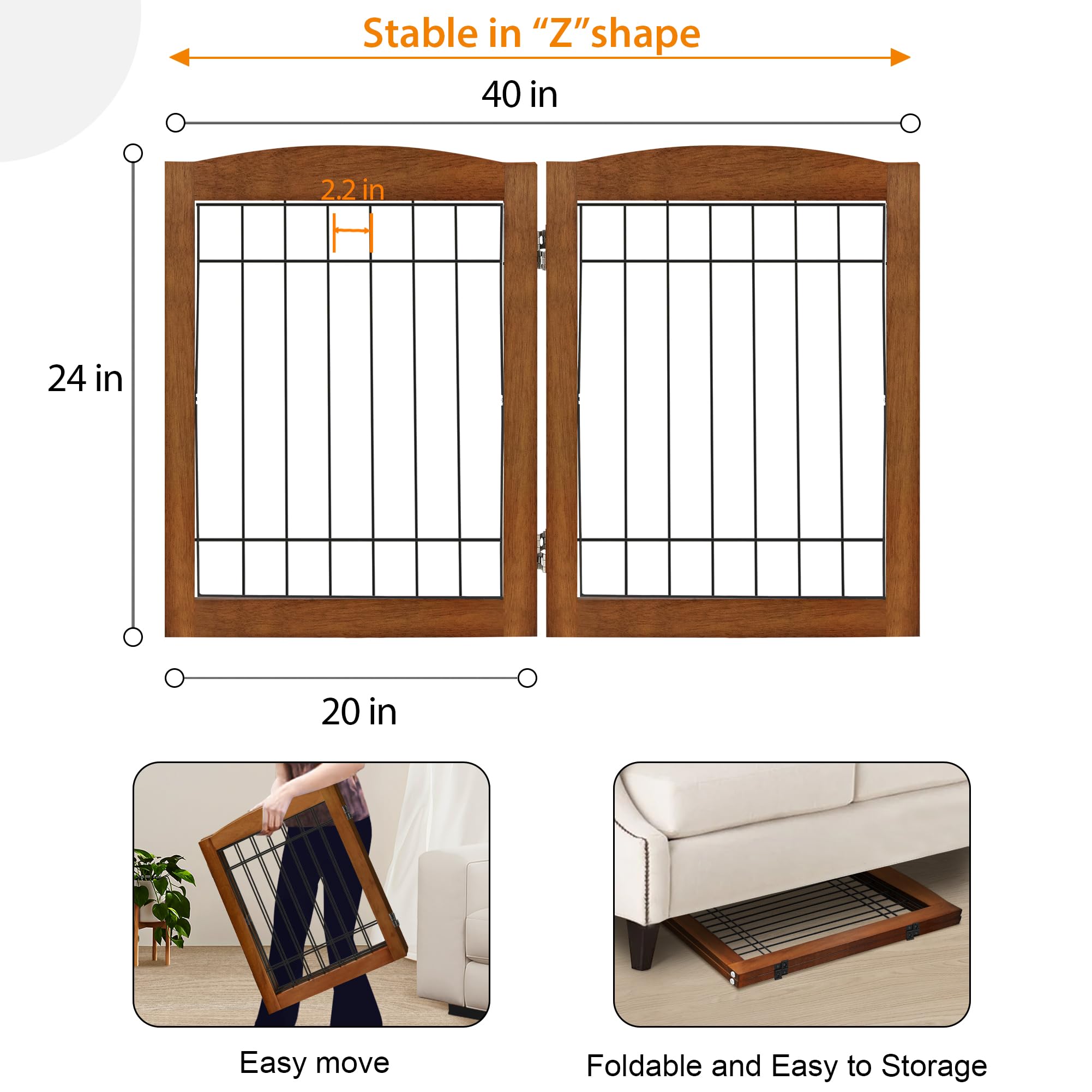 LZRS folded gate fits compactly for storage when not in use.