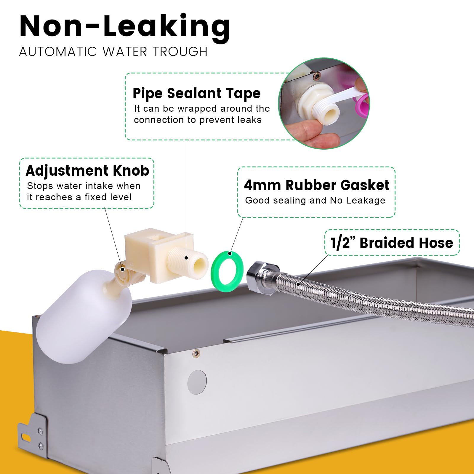 LZWUNYXE float valve self-filling feature indicating steady water level