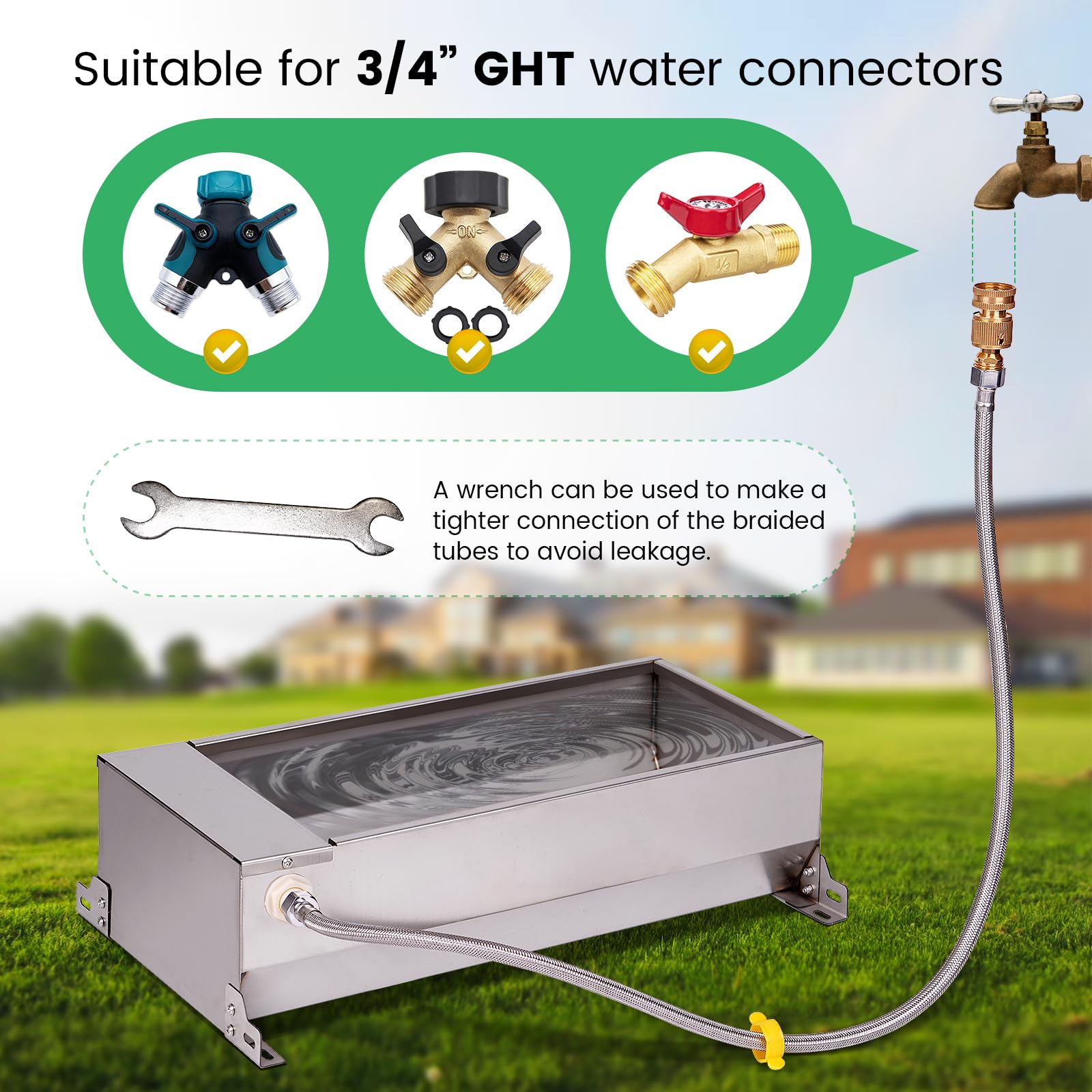 LZWUNYXE large 7.5 liter capacity trough for multiple animals