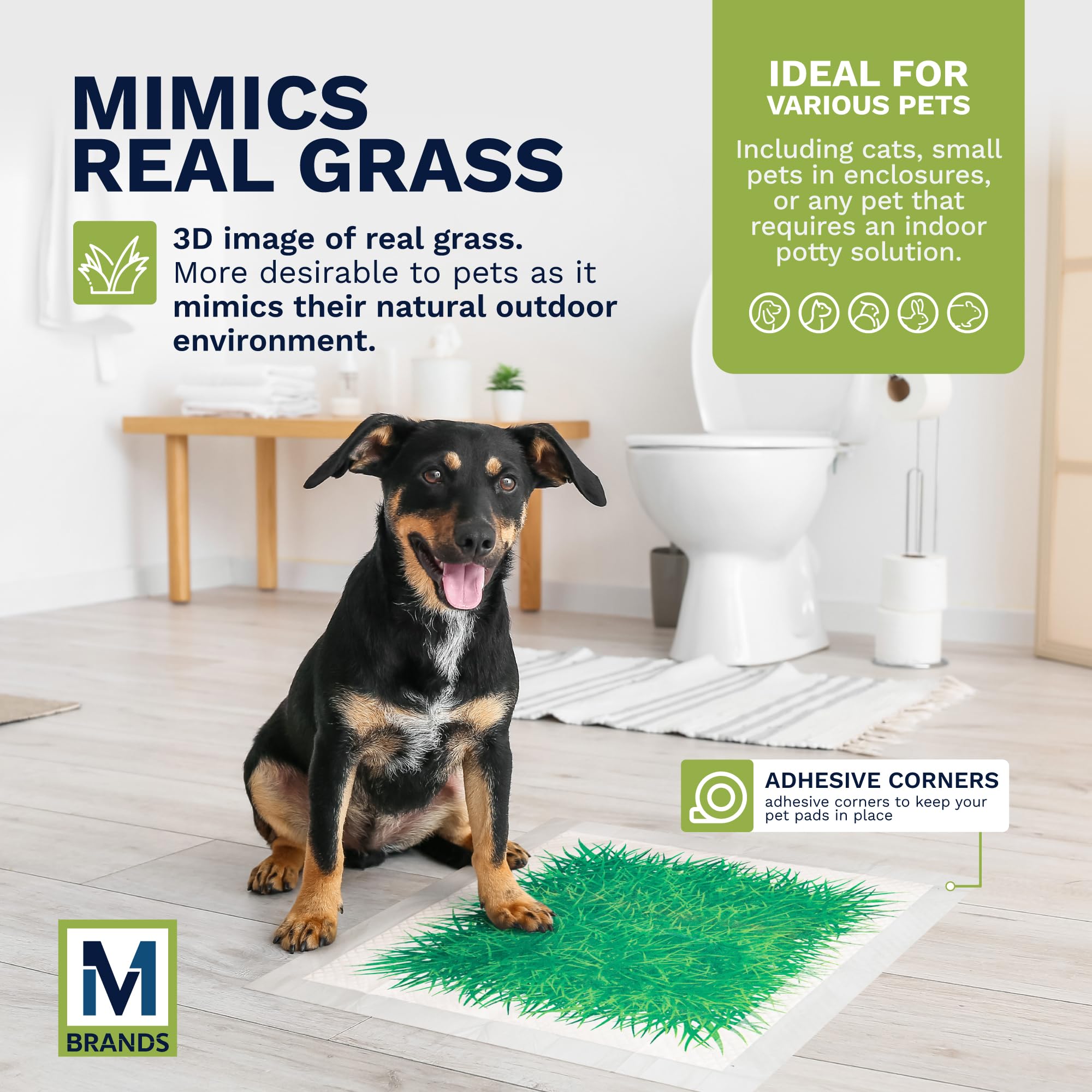 M BRANDS Big Dawg disposable pet pad for simple cleanup after use.