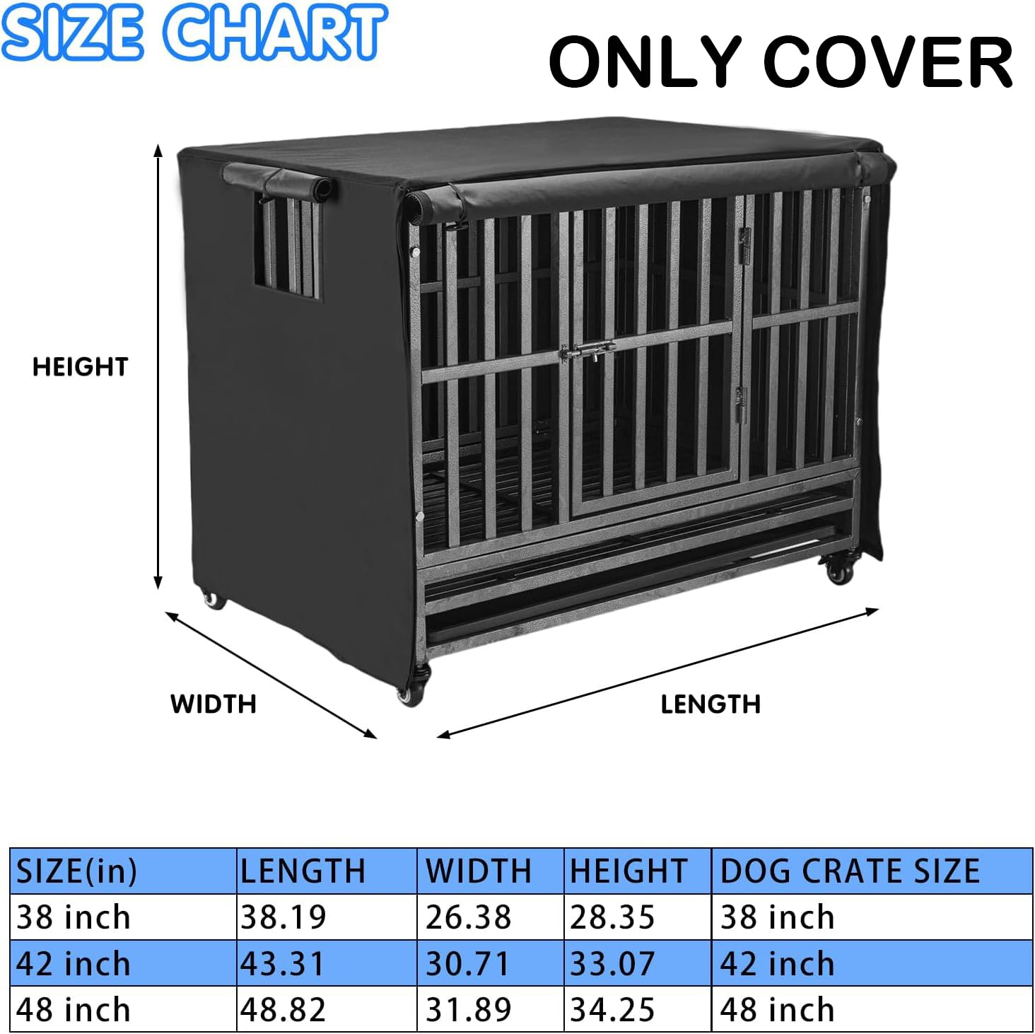 M JJYPET 48-inch crate cover side window demonstrates ventilation and breathable design.