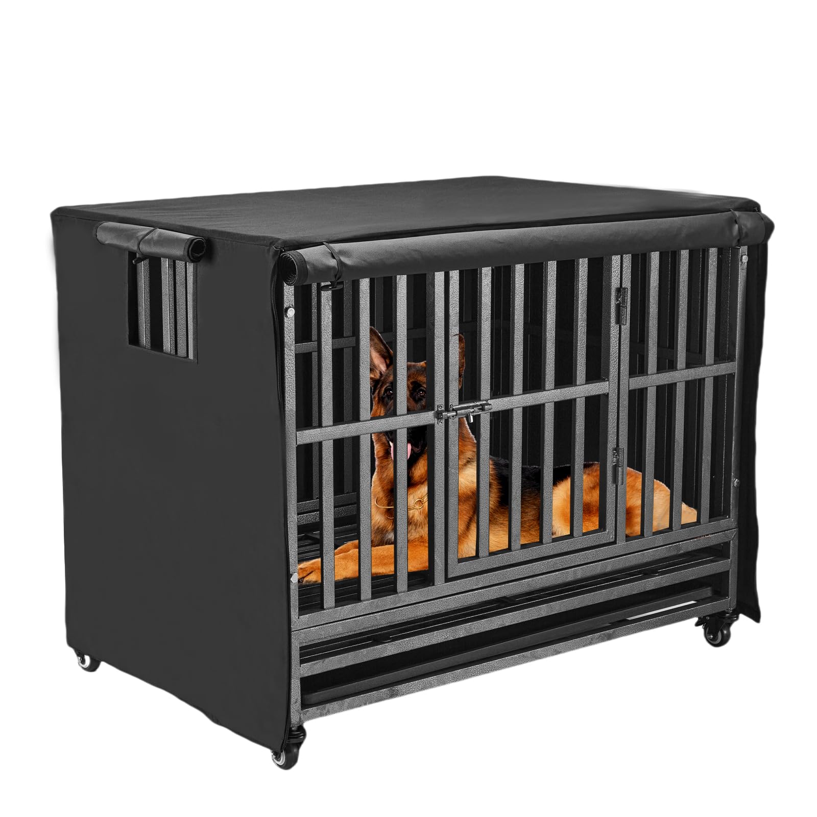 M JJYPET crate cover dimension-fit confirms snug 48-inch crate compatibility.