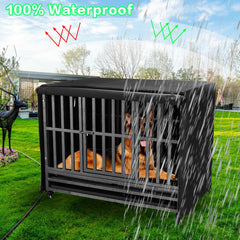 M JJYPET crate cover waterproof coating helps protect against spills and rain.