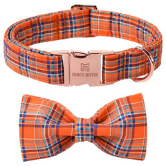 M MACA BATES fall plaid collar side view showing comfortable adjustable fit for daily wear.