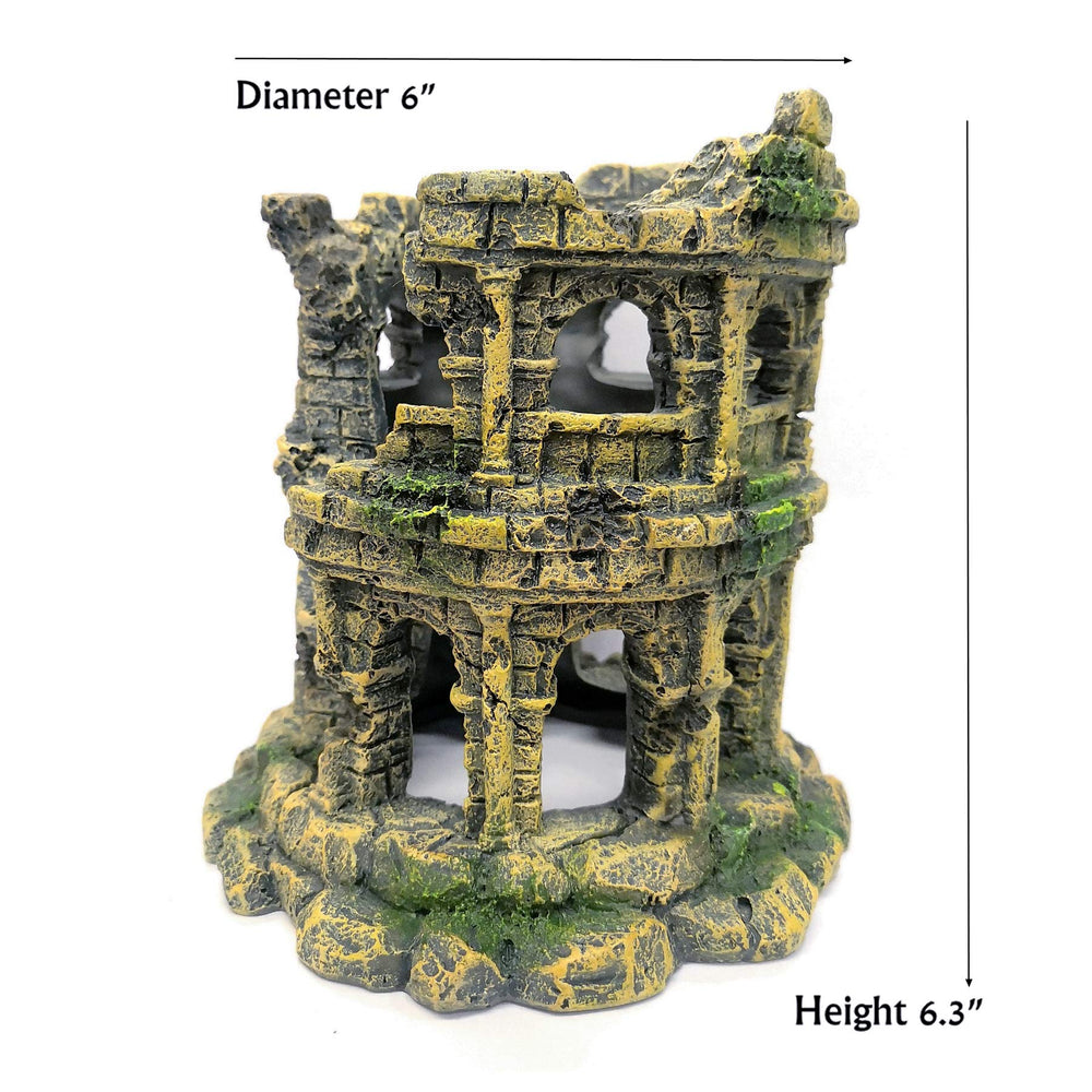 M2cbridge hand-painted-roman-column highlights detailed artistry enriching tank aesthetics.