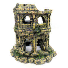 M2cbridge roman-column-round-aquarium-decoration provides a dramatic focal point and hiding spot for fish.