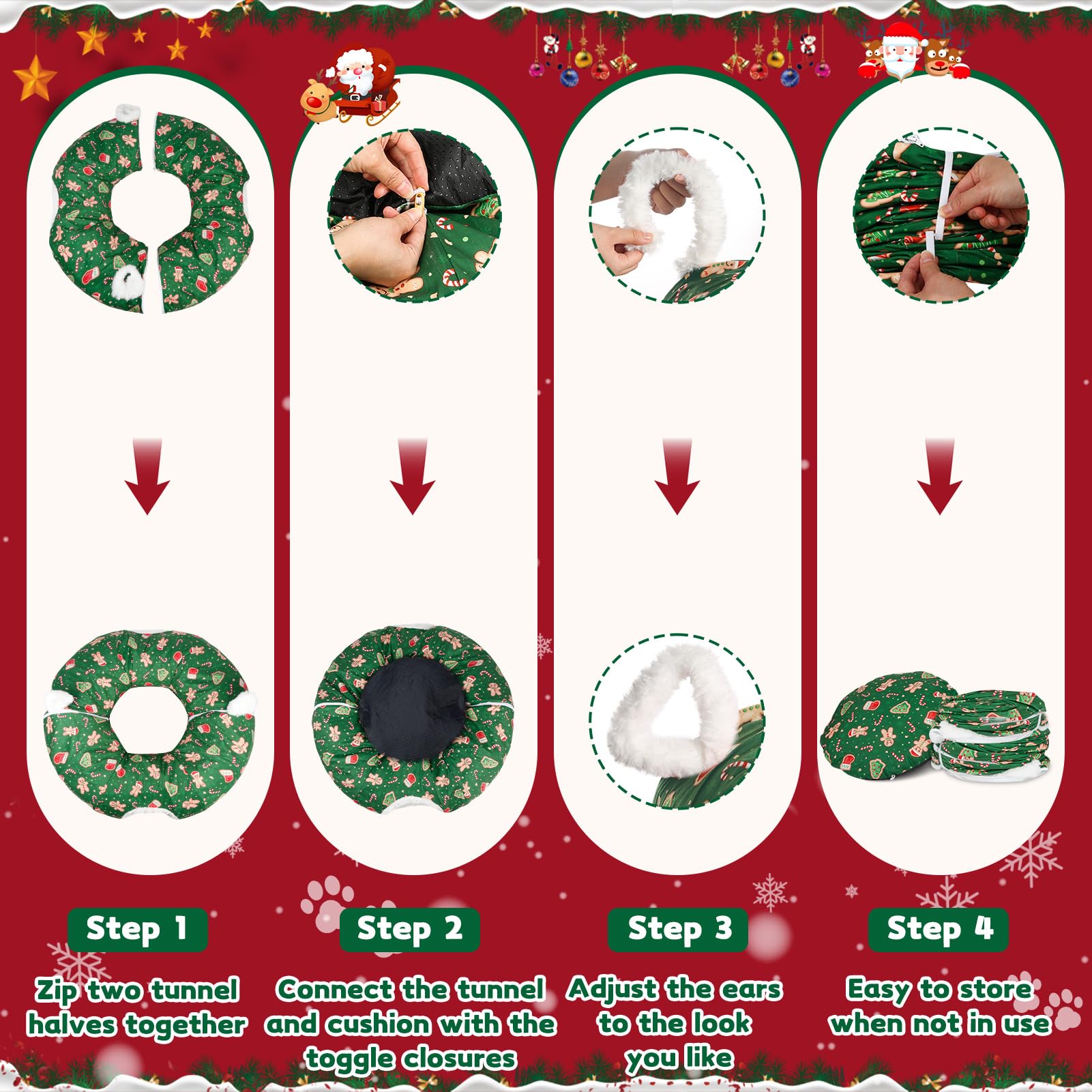 Maansfy donut tunnel is shape-shifting and easy to store.