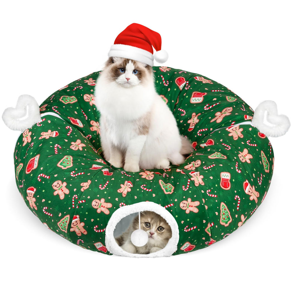 Maansfy green donut tunnel bed ready for playtime and relaxed naps.