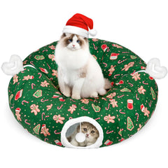Maansfy green donut tunnel bed ready for playtime and relaxed naps.