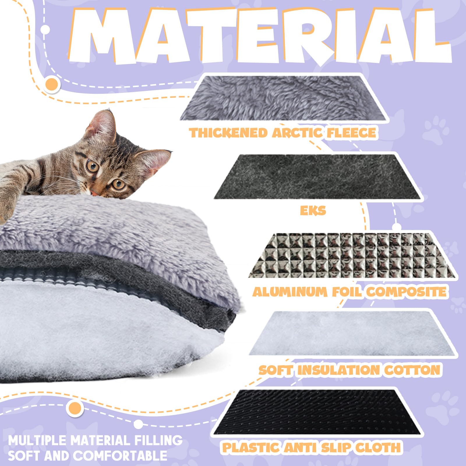 Maasechs cat bed pad soft surface delivering warm nap comfort