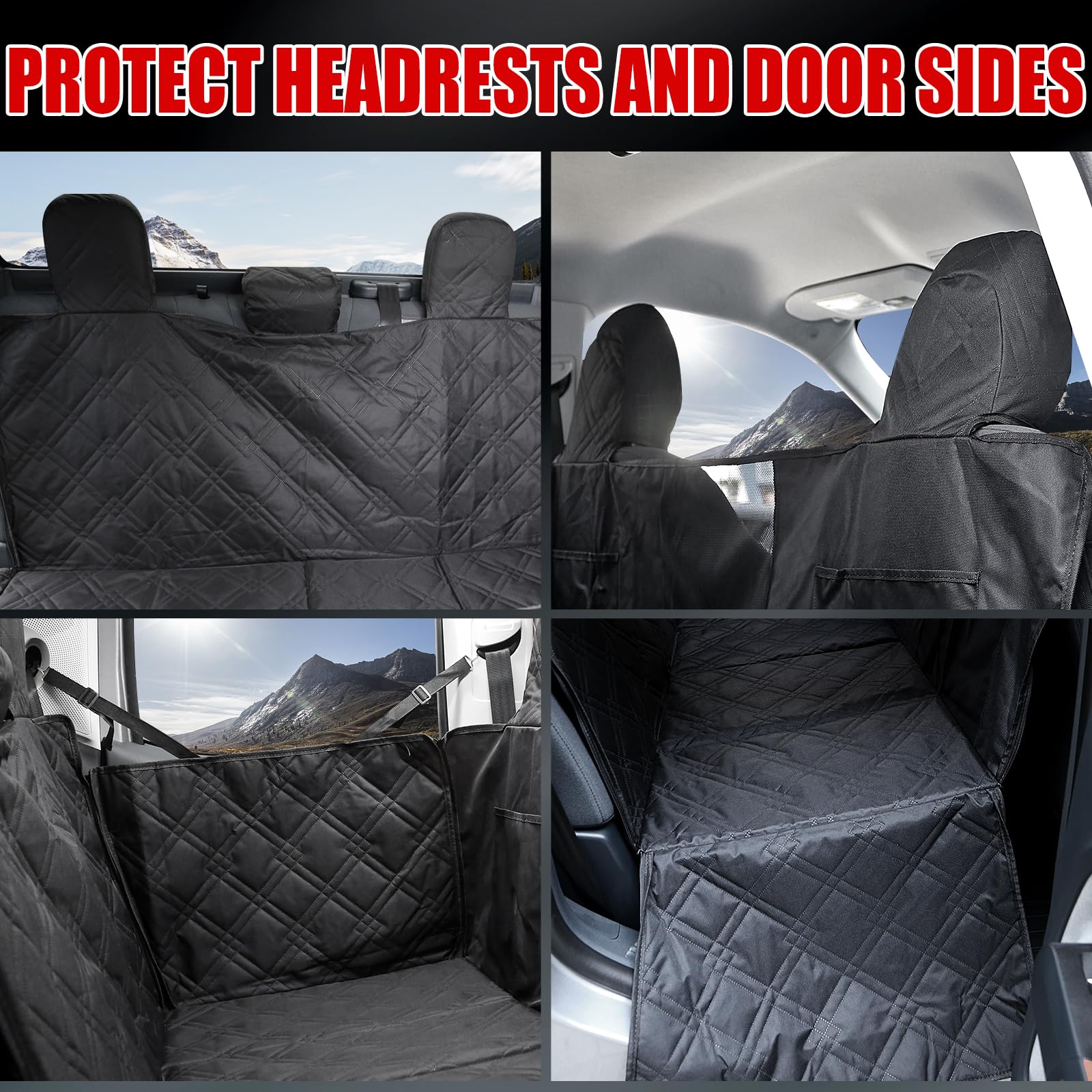 Mabett dog seat cover headrest protection guards seats during excited rides