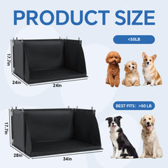 MABOZOO dog pee pad holder side view shows wall protection and spill prevention.
