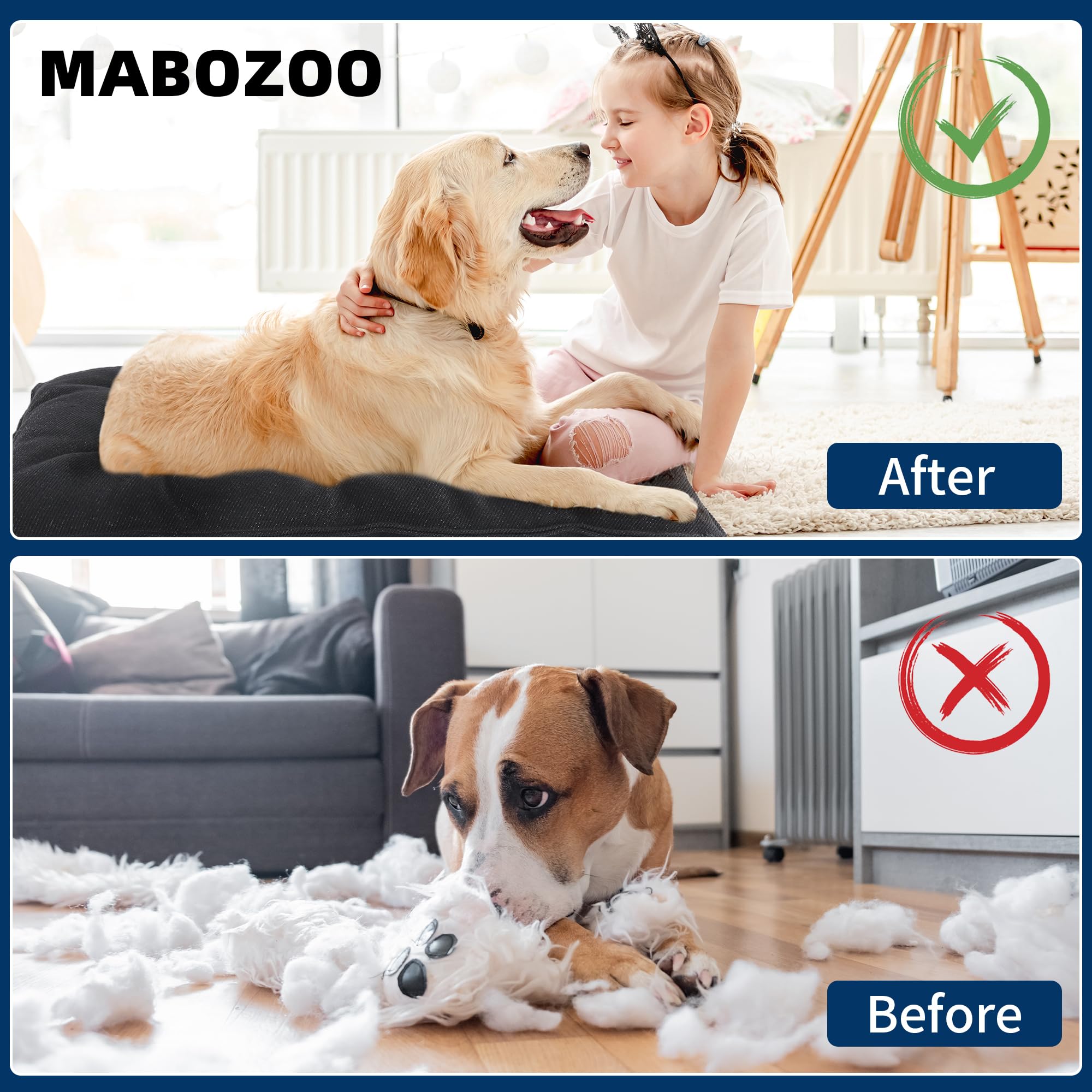 MABOZOO durable crate pad fits inside kennels for long-lasting comfort.