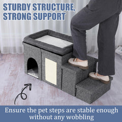 MABOZOO stairs storage compartment open: convenient space for toys and treats.