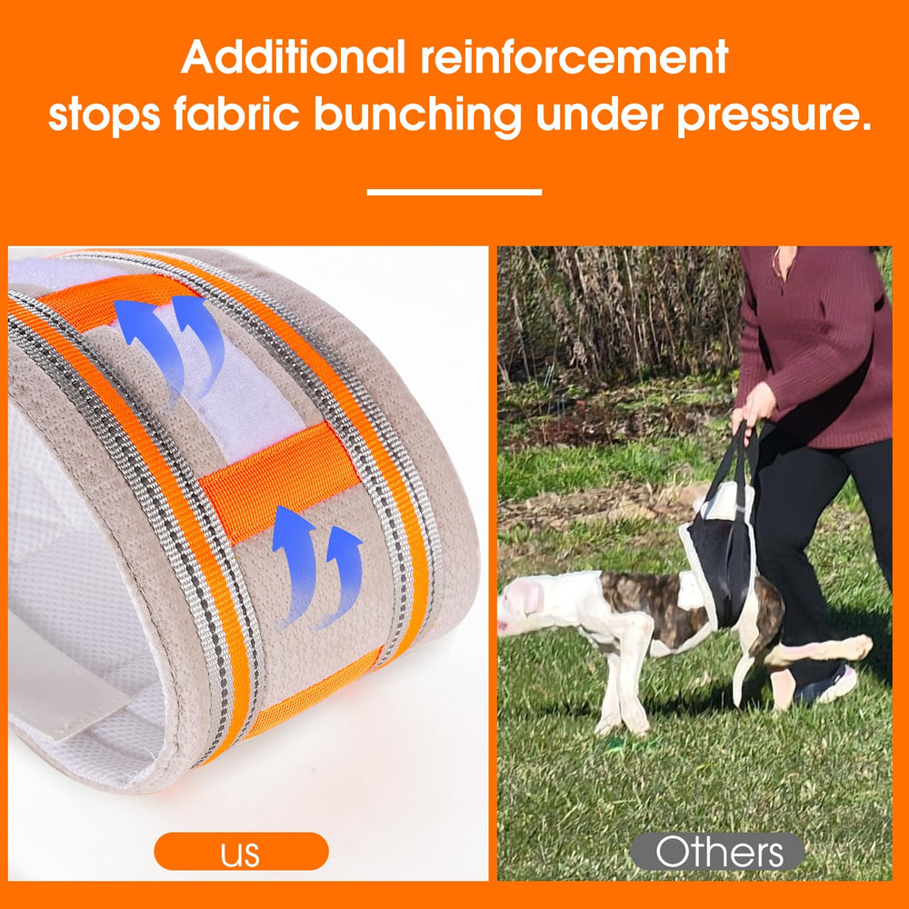Macamolly reinforced-stitching prevents harness bunching under pressure