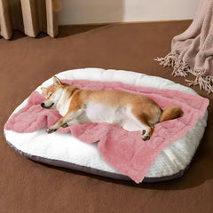 MACEVIA dog blanket suited for small dogs lounging on sofa