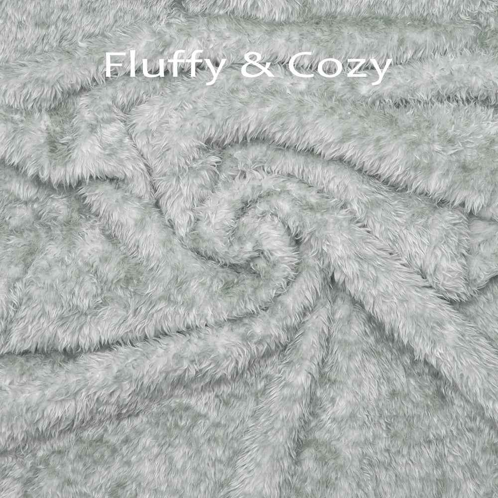 MACEVIA fluffy fleece dog blanket showing plush texture for warmth.