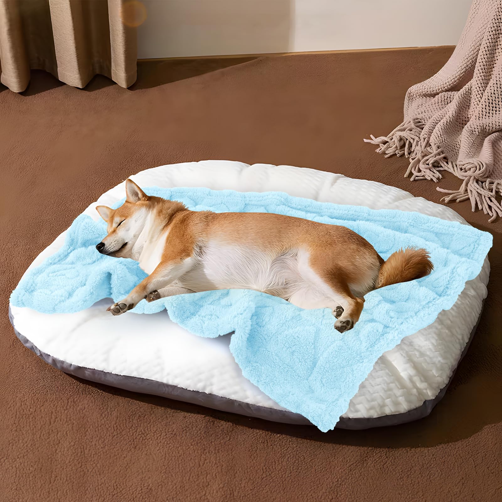MACEVIA furniture protection dog blanket guards sofa from hair and scratches.