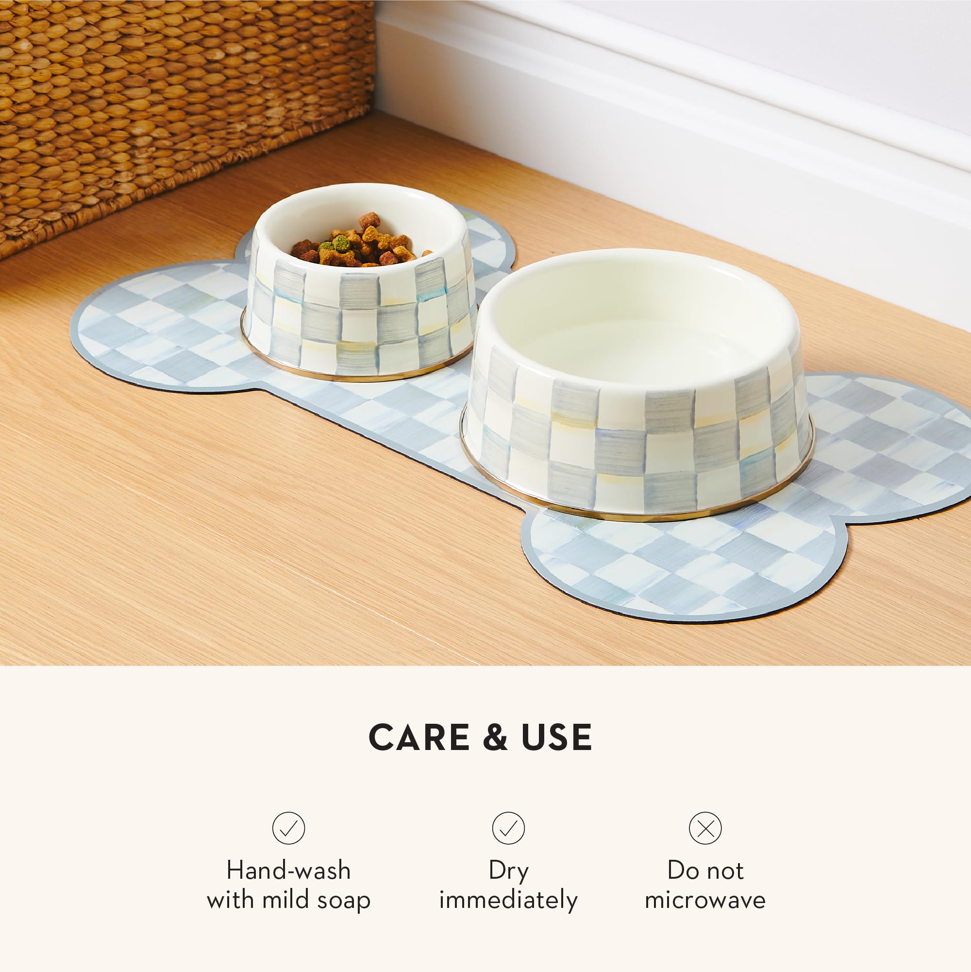 MacKenzie-Childs Sterling Check design enhances home decor aesthetics
