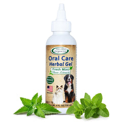 Mad About Organics oral-care gel bottle-application for quick plaque removal in dogs and cats