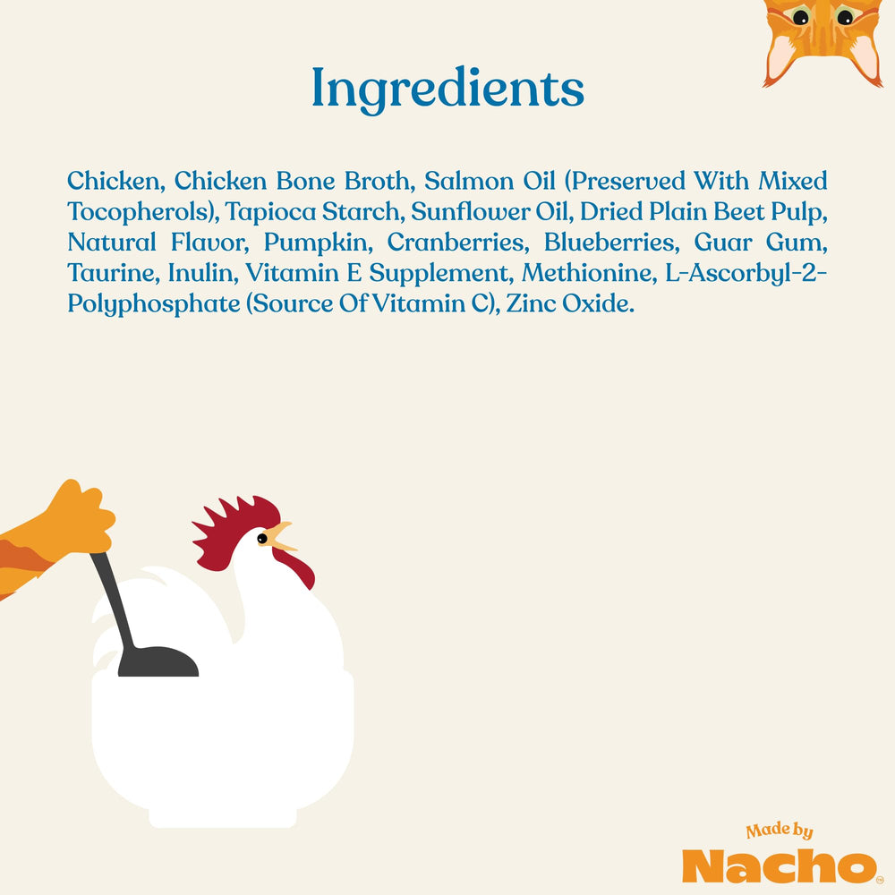 Made by Nacho Immune Support puree portion closeup, 1.4 oz cup for easy topping.