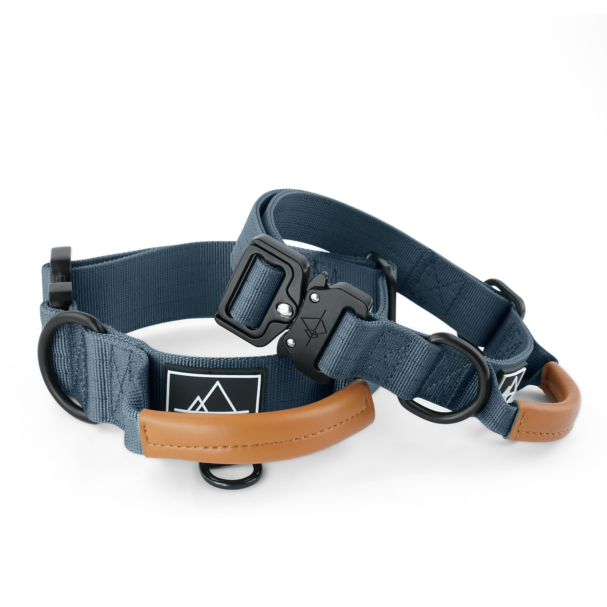 MADE TO ROAM Explorer Collar handle close-up with vegan leather grip for comfortable control.