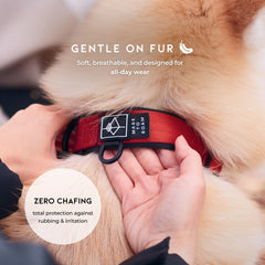 MADE TO ROAM Comfort Collar aviation aluminum buckle close-up for lightweight secure fit