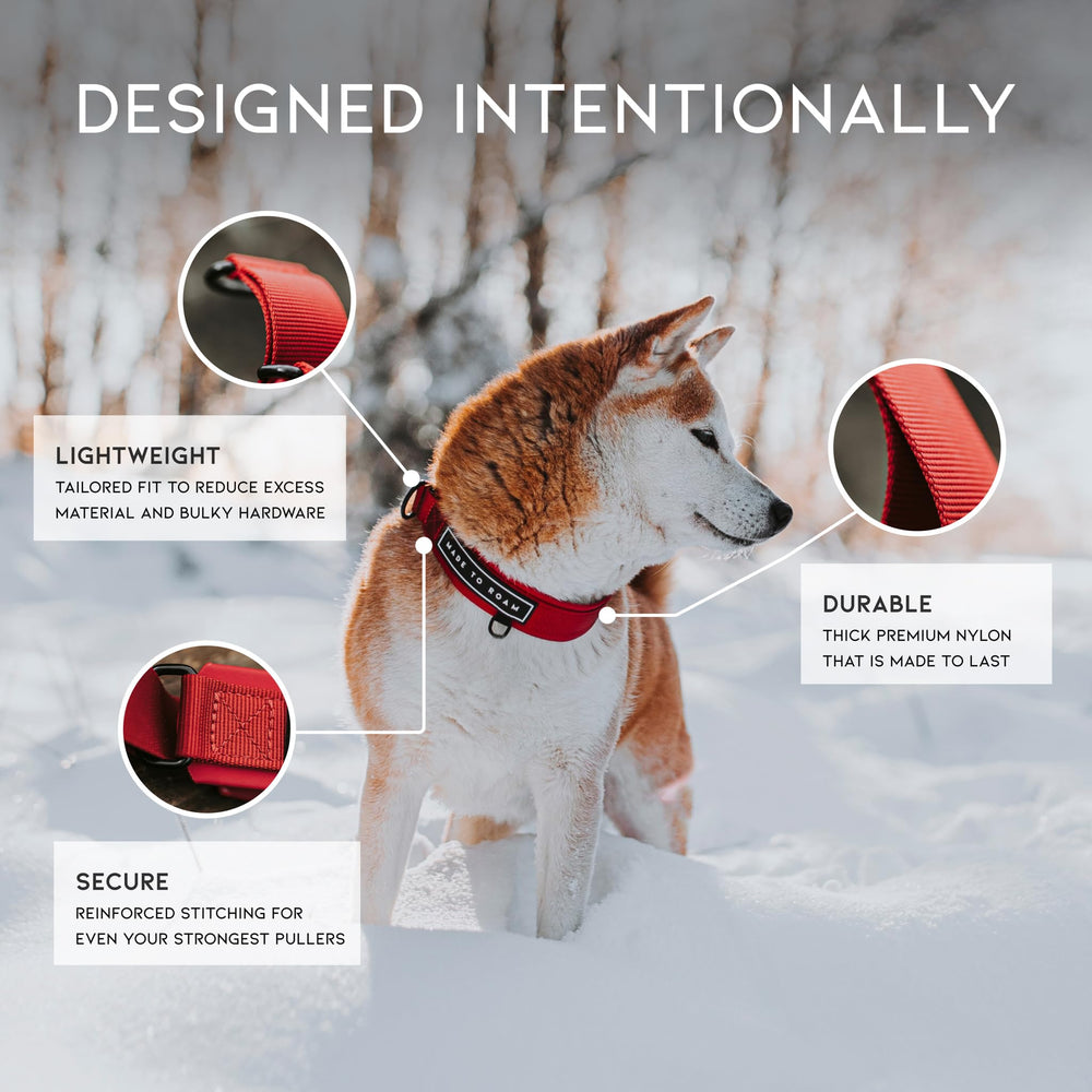 MADE TO ROAM everyday-collar nylon-texture closeup highlights fur-friendly, cool-wearing design.