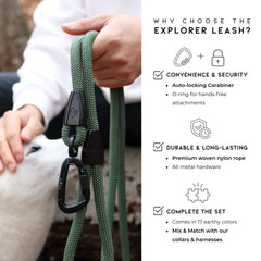 Made To Roam Explorer Leash autolocking carabiner secures a pause on adventures.