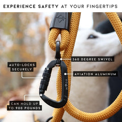 Made To Roam Explorer Leash aviation aluminum carabiner highlights lightweight, durable hardware.