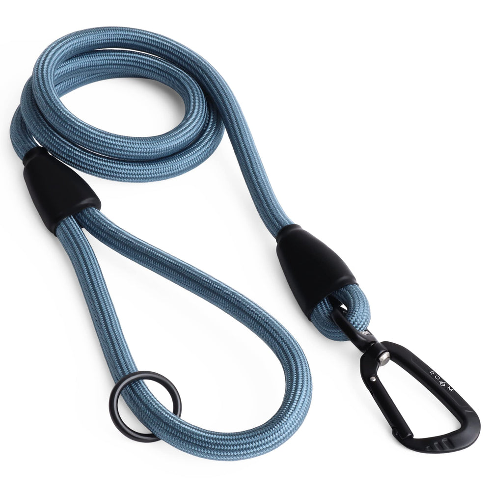 MADE TO ROAM Premium Everyday Leash aviation aluminum carabiner clips securely with one hand.