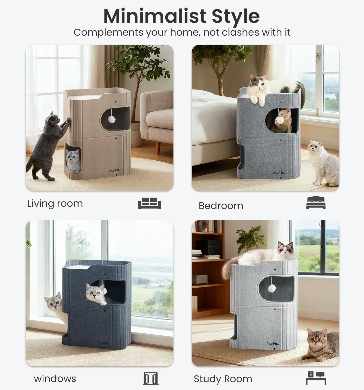 Made4Pets cat house easy-assembly-tools ensures fast setup with included hardware