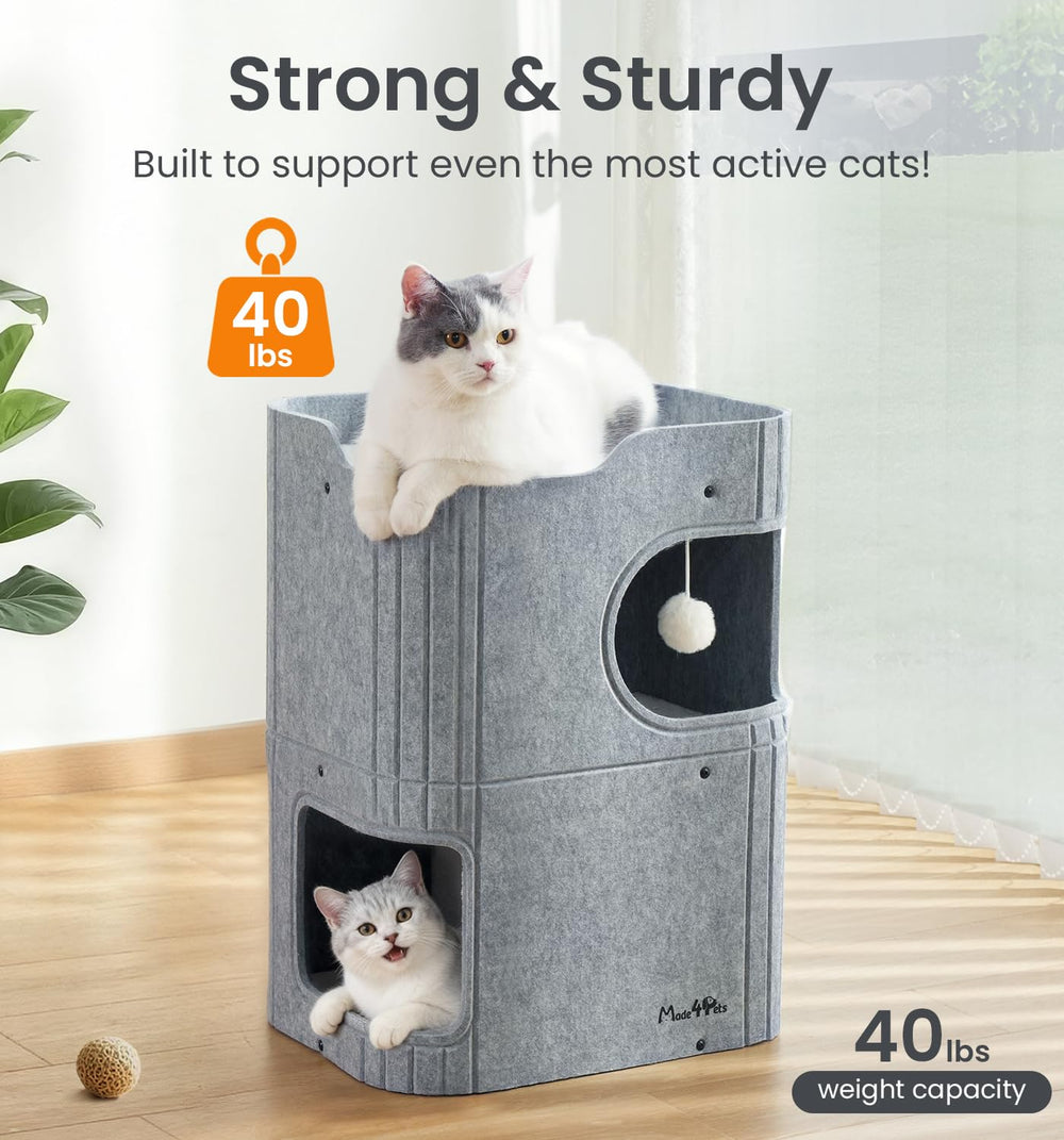 Made4Pets cat house modern-cube-design complements any decor while giving cats a stylish retreat