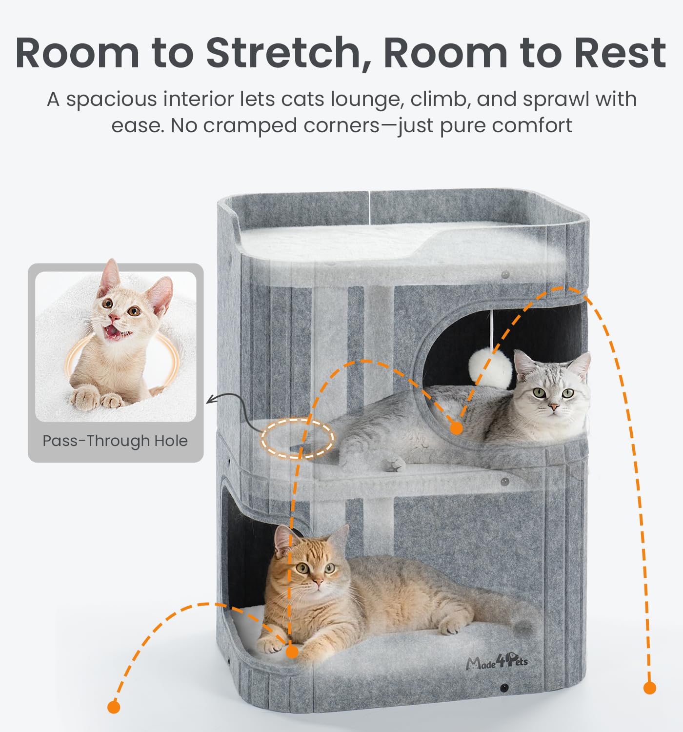 Made4Pets cat house top-perch-sunlit offers a sunny vantage point for daytime lounging