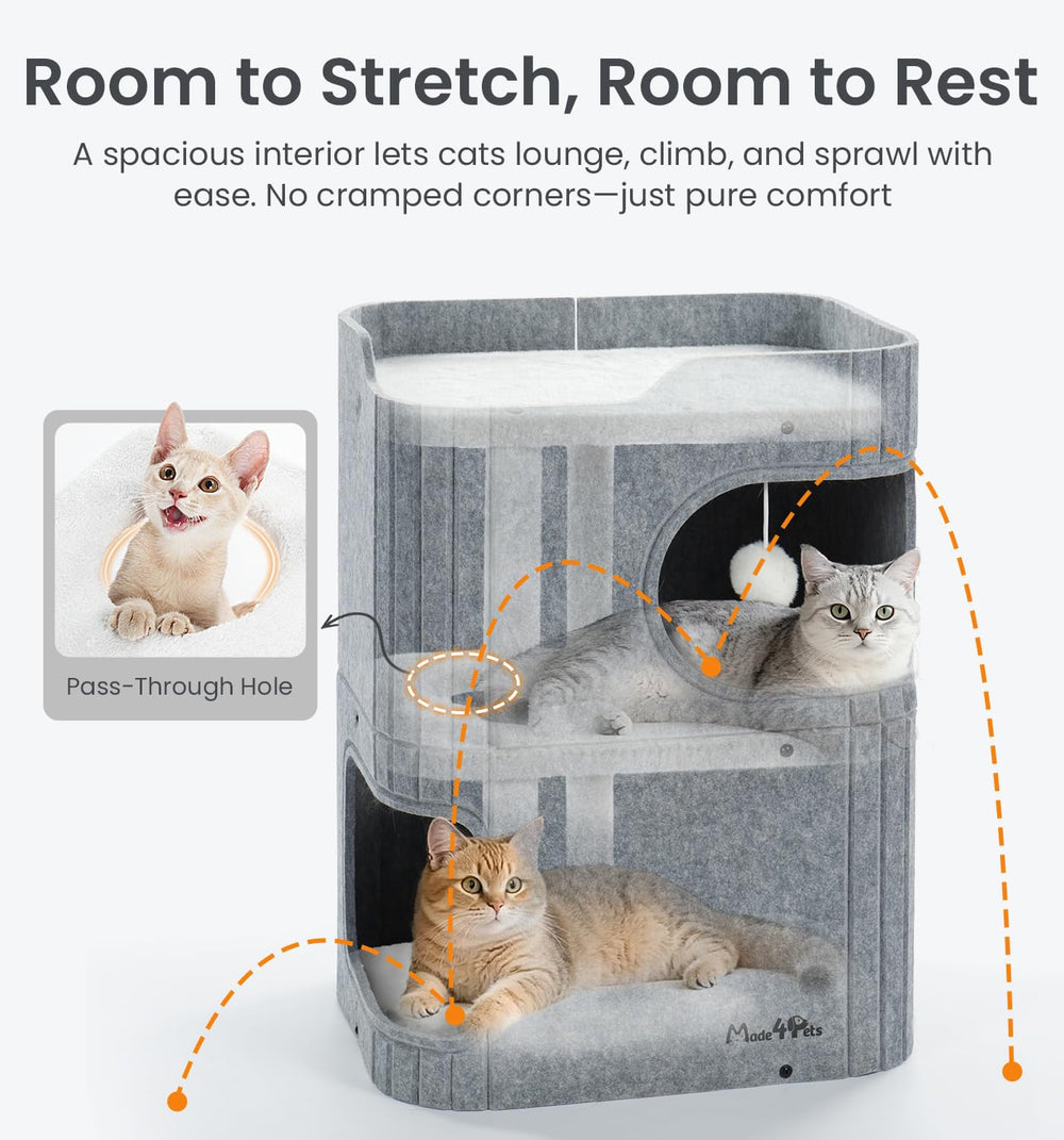 Made4Pets cat house top-perch-sunlit offers a sunny vantage point for daytime lounging