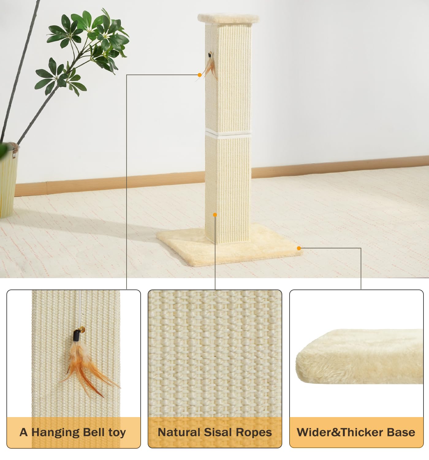 Made4Pets 16x16 base provides stability for energetic cats during climbing