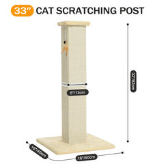 Made4Pets scratching post with dangling feather toy for interactive play