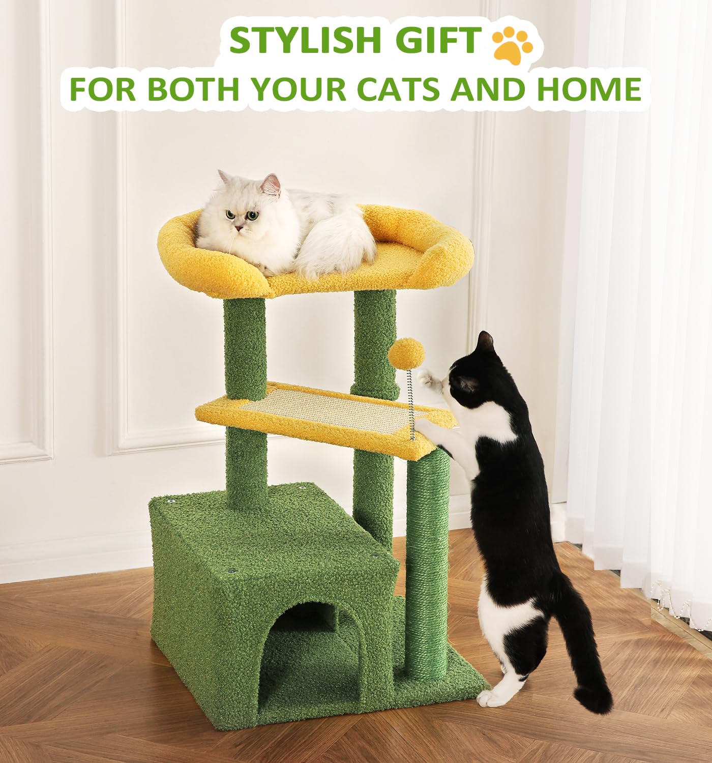 Made4Pets cat tree assembly image illustrating quick setup steps.