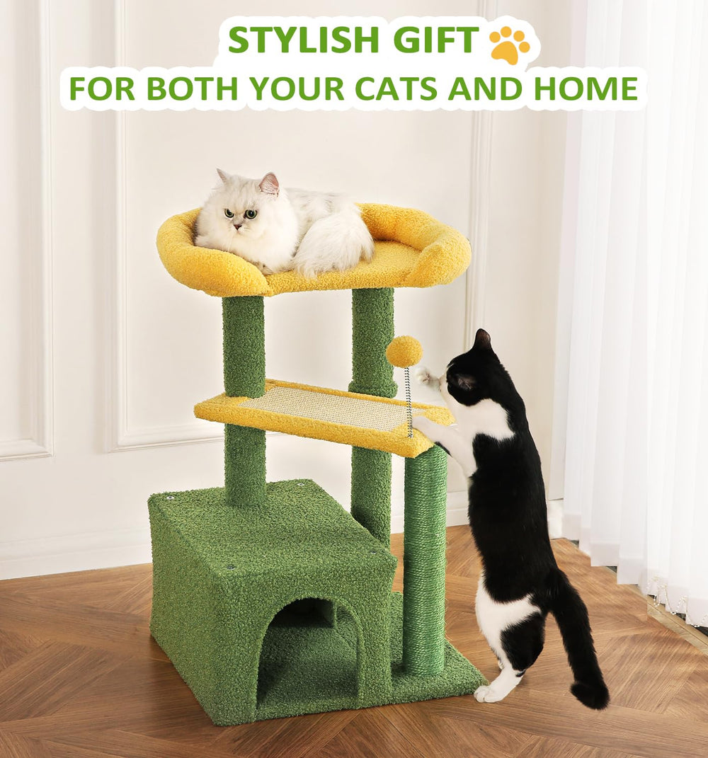 Made4Pets cat tree assembly image illustrating quick setup steps.