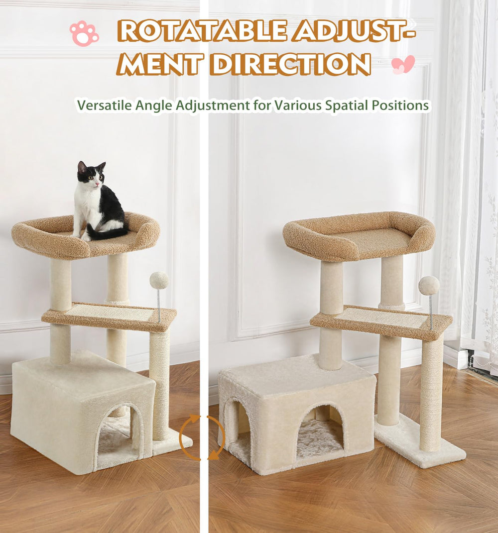 Made4Pets cat tree grey assembly steps with clear instructions for quick setup.