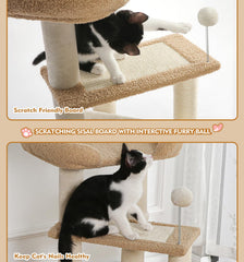 Made4Pets cat tree grey base shows stability and durable construction.