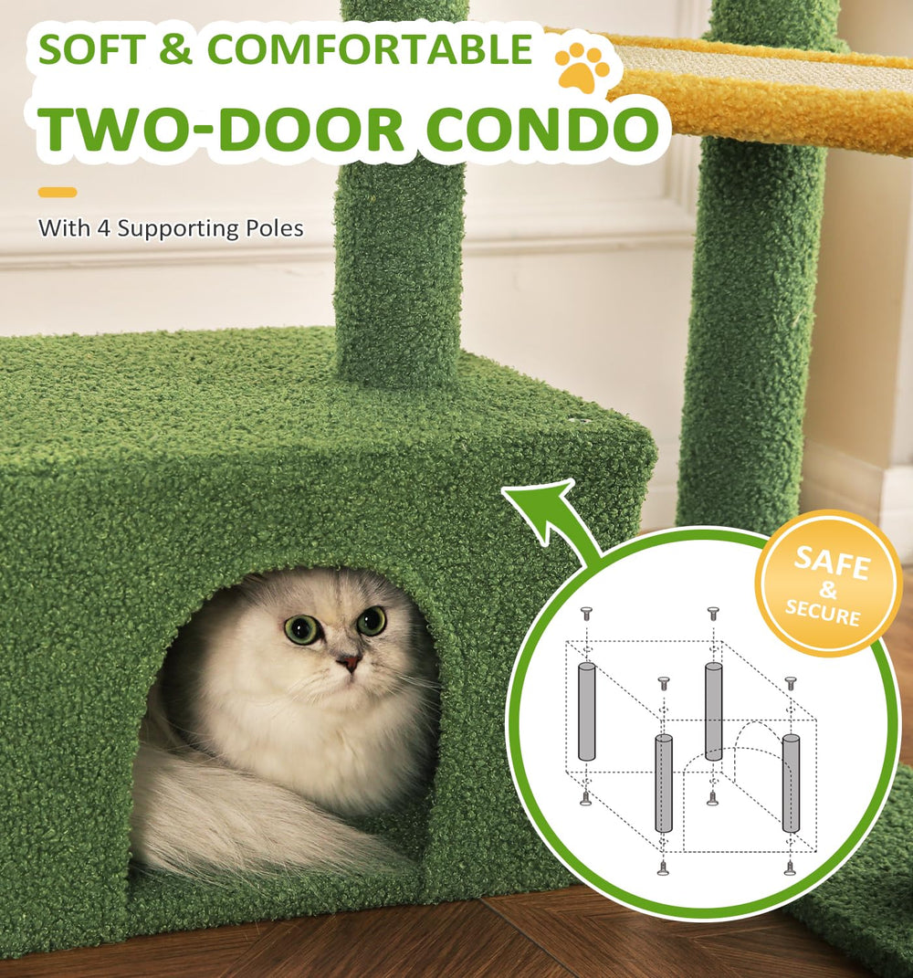 Made4Pets cat tree multi-cat play supports several cats on connected levels.