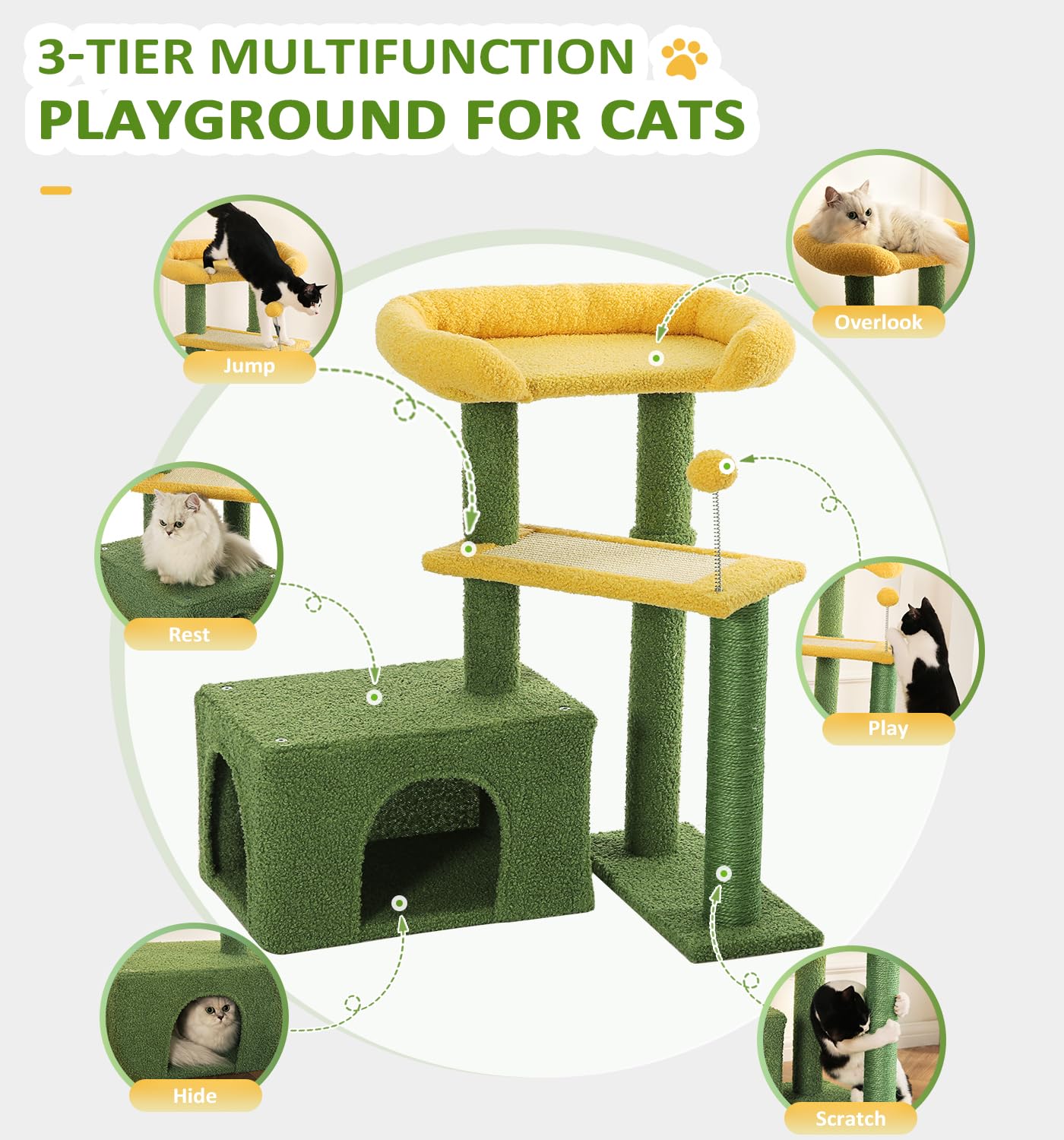 Made4Pets cat tree top bed provides an elevated sleeping spot with window-view vibes.